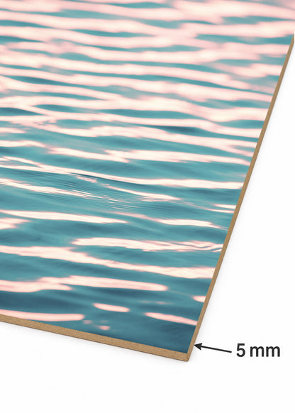 Cuadro Decorativo Mural Sin Marco 5mm - Playa, Ondas Agua Rosa
