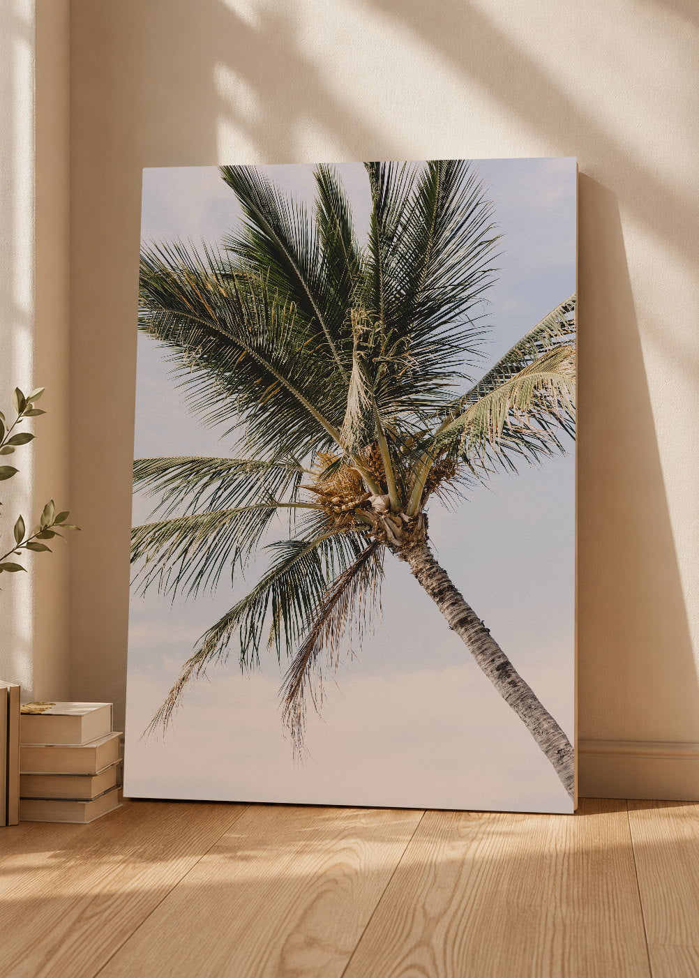 Cuadro Decorativo Mural Sin Marco 5mm - Playa, Palmera Contrapicado Cielo
