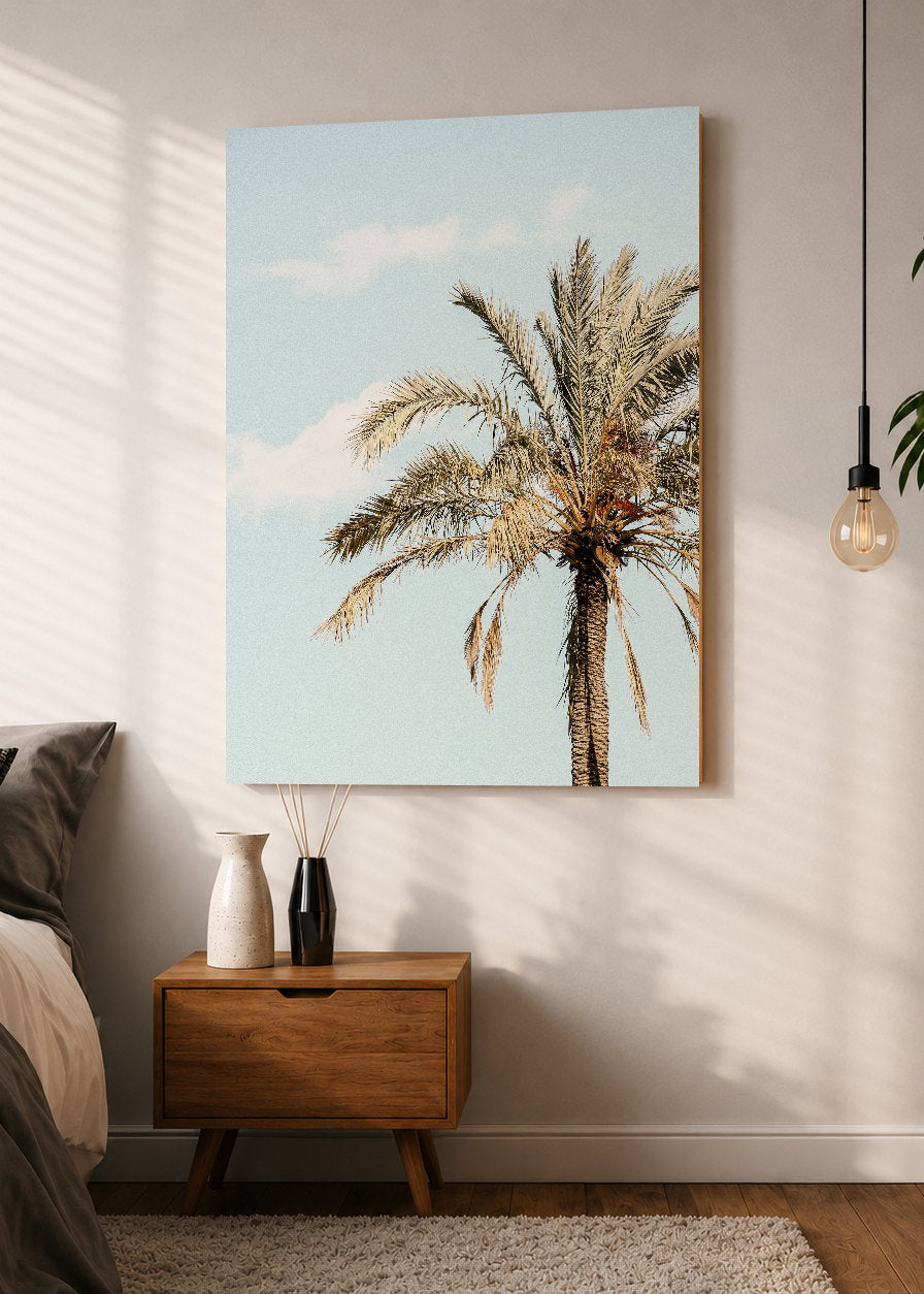 Cuadro Decorativo Mural Sin Marco 5mm - Playa, Palmera Datilera Beige