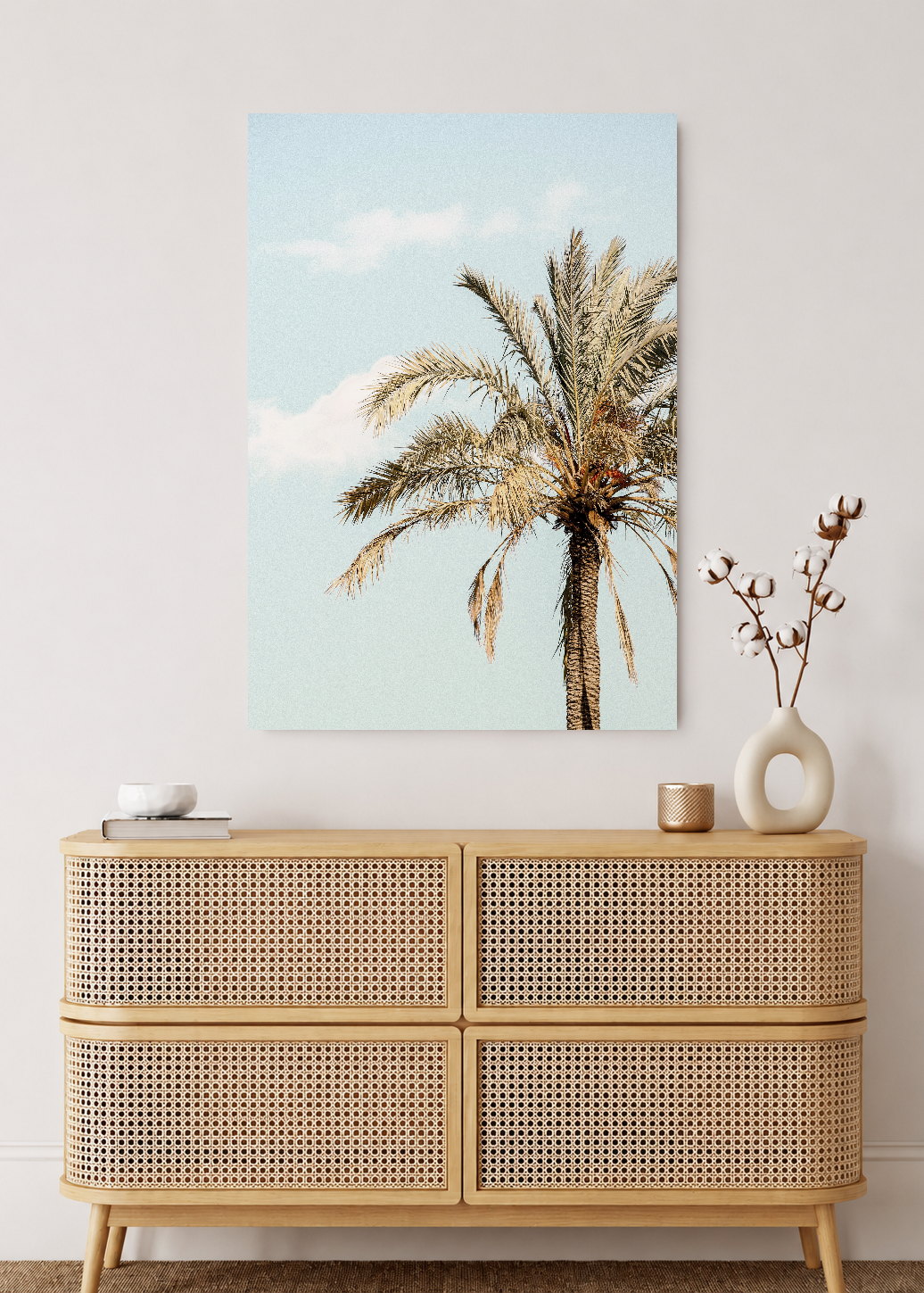 Cuadro Decorativo Mural Sin Marco 5mm - Playa, Palmera Datilera Beige