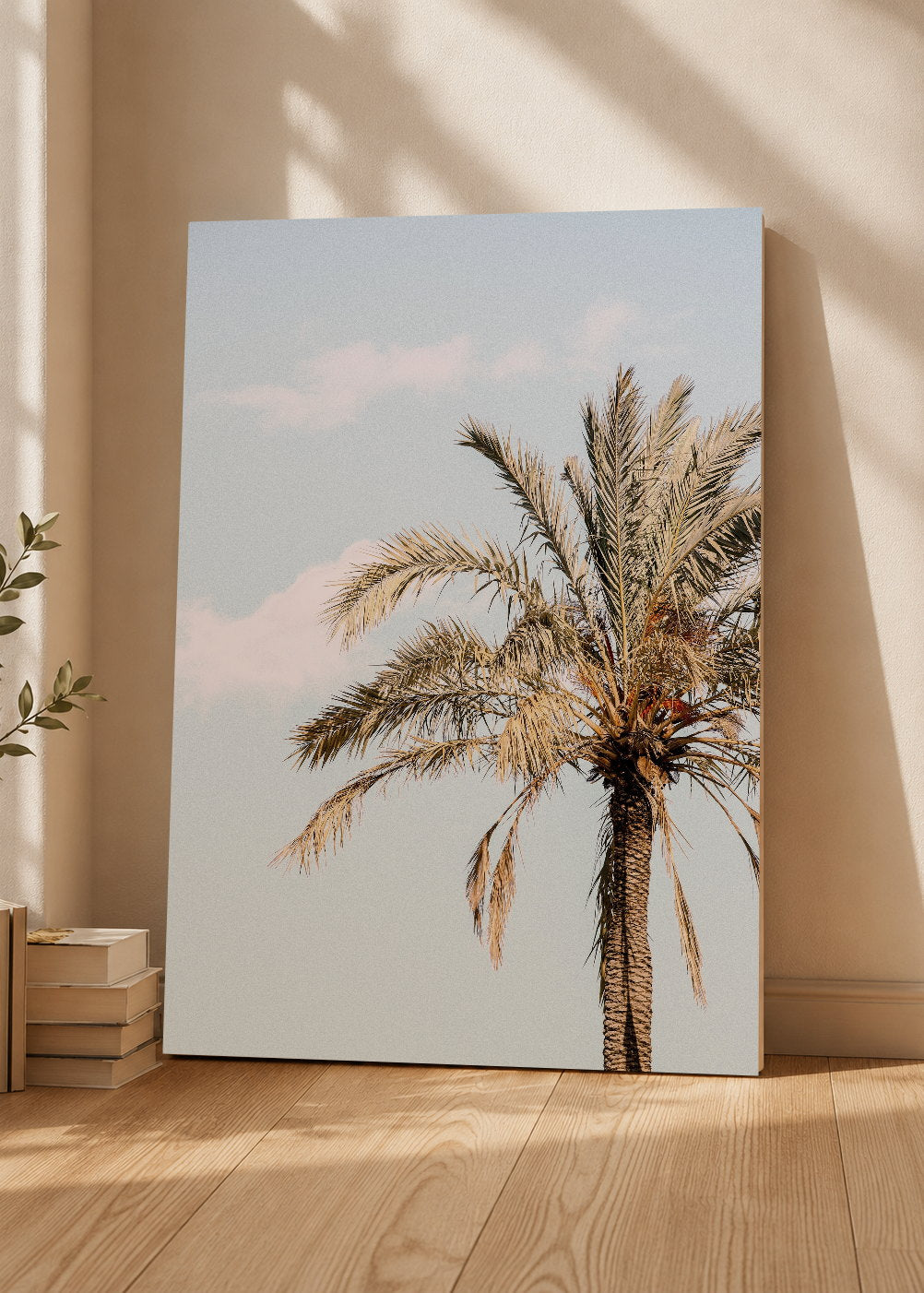 Cuadro Decorativo Mural Sin Marco 5mm - Playa, Palmera Datilera Beige