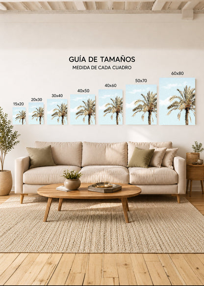 Cuadro Decorativo Mural Sin Marco 5mm - Playa, Palmera Datilera Beige