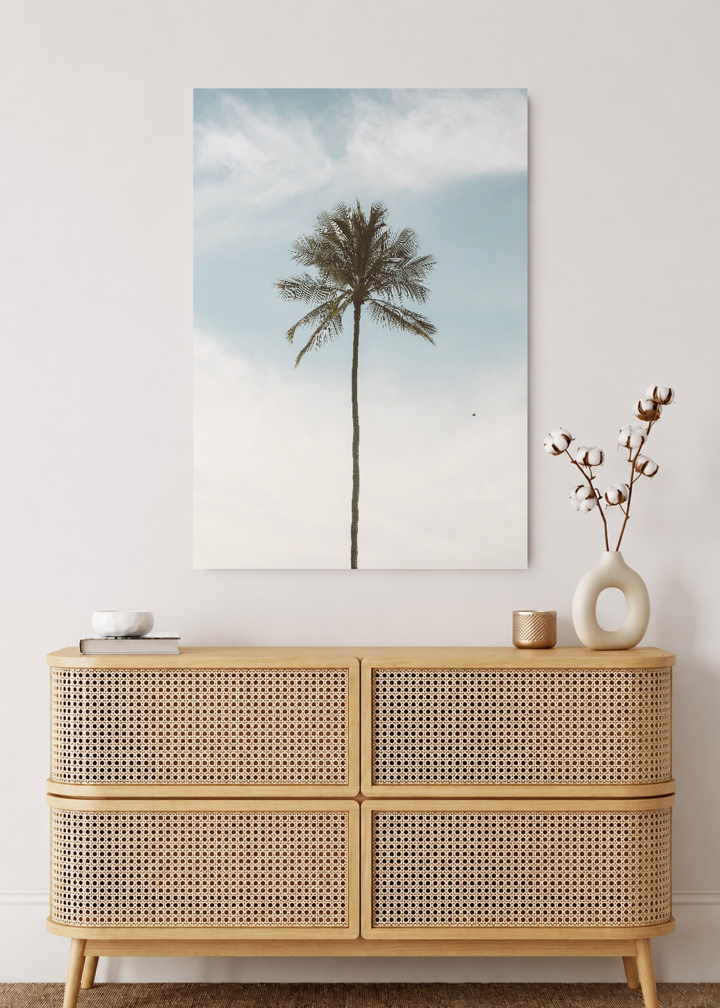 Cuadro Decorativo Mural Sin Marco 5mm - Playa, Palmera Minimal Cielo