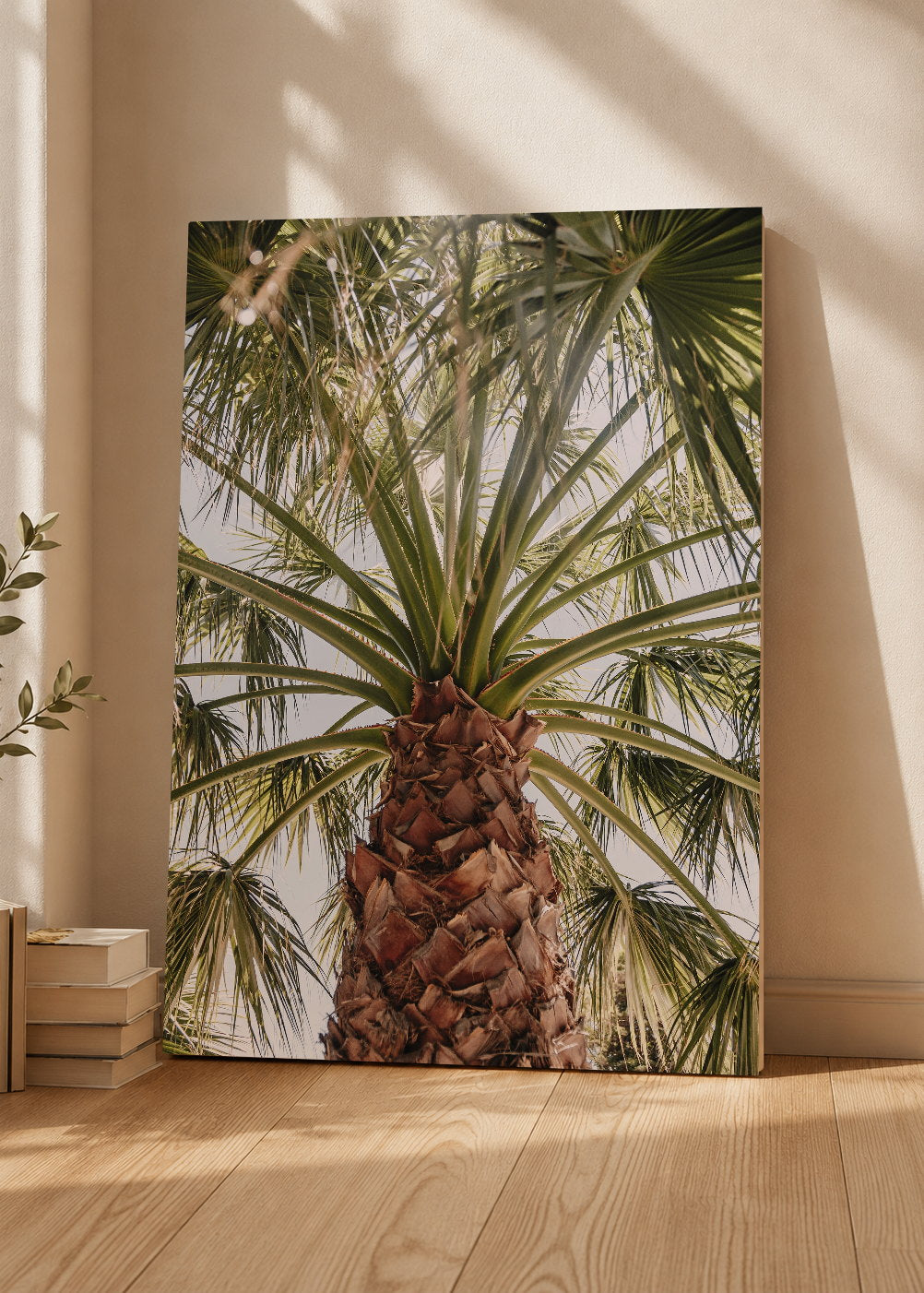 Cuadro Decorativo Mural Sin Marco 5mm - Playa, Palmera Tronco Verde