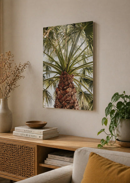 Cuadro Decorativo Mural Sin Marco 5mm - Playa, Palmera Tronco Verde
