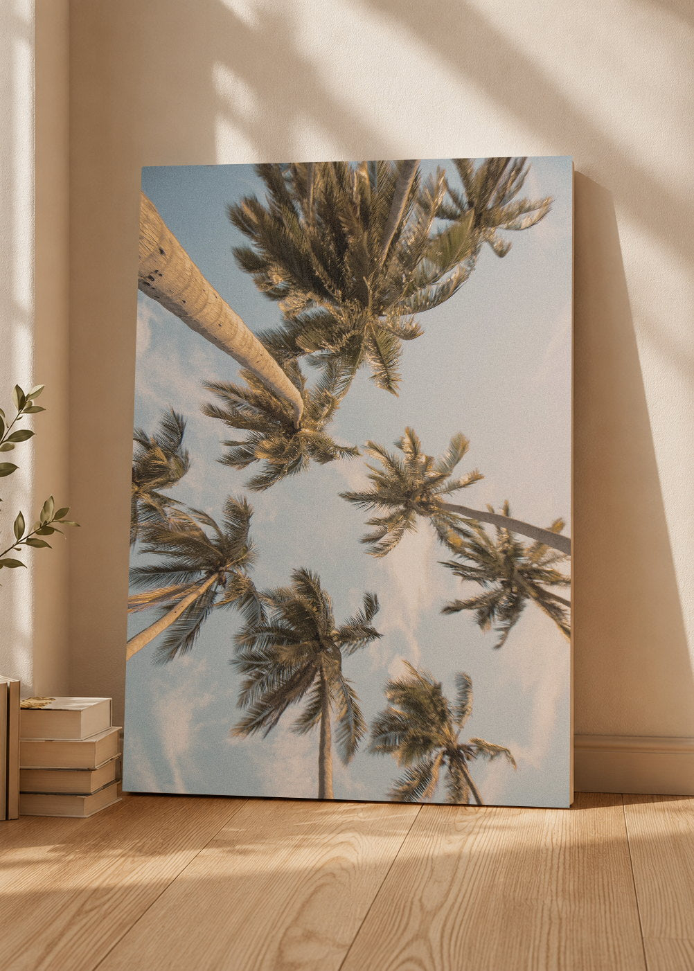 Cuadro Decorativo Mural Sin Marco 5mm - Playa, Palmeras desde Abajo