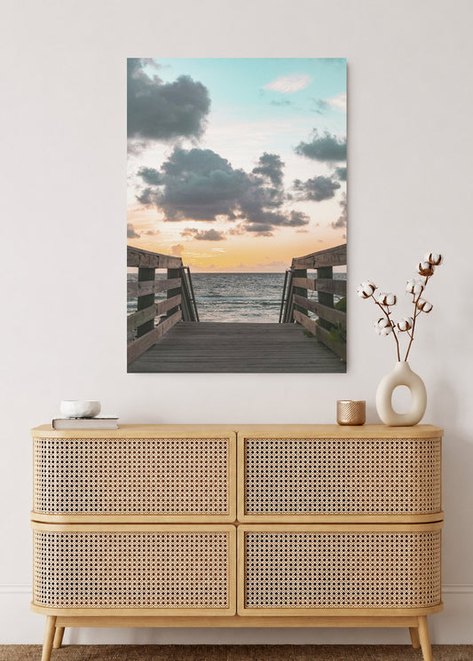 Cuadro Decorativo Mural Sin Marco 5mm - Playa, Pasarela Atardecer