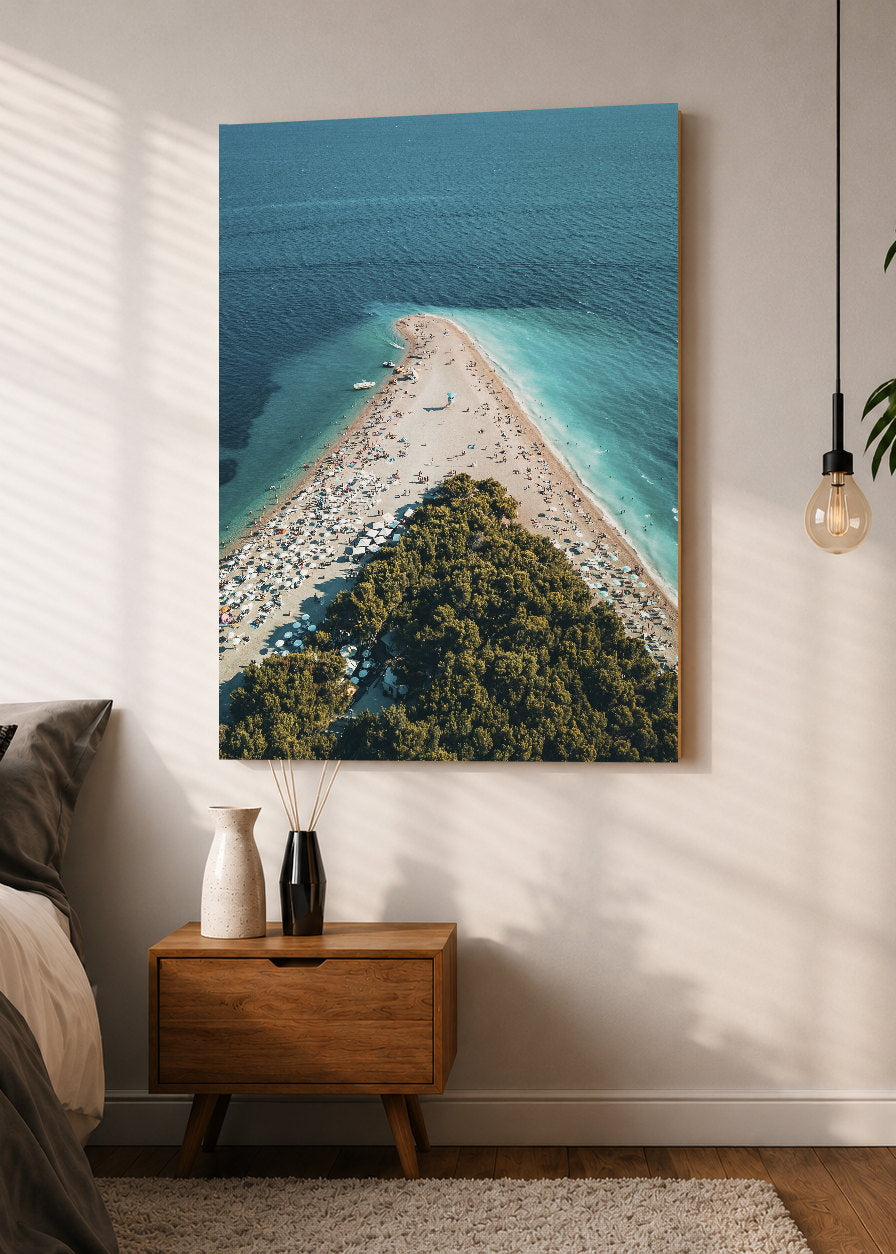 Cuadro Decorativo Mural Sin Marco 5mm - Playa, Península Aérea Turquesa