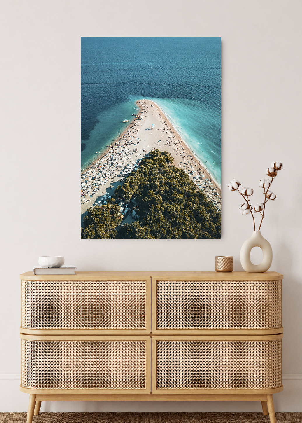 Cuadro Decorativo Mural Sin Marco 5mm - Playa, Península Aérea Turquesa