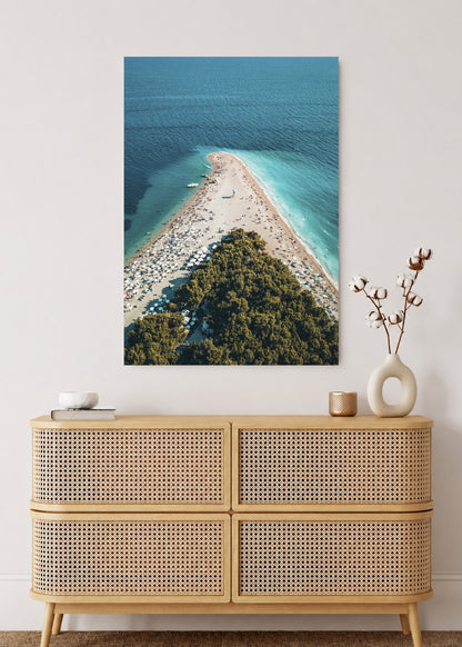 Cuadro Decorativo Mural Sin Marco 5mm - Playa, Península Aérea Turquesa