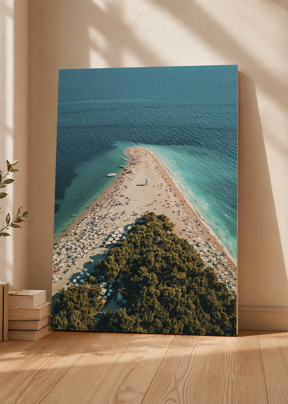 Cuadro Decorativo Mural Sin Marco 5mm - Playa, Península Aérea Turquesa