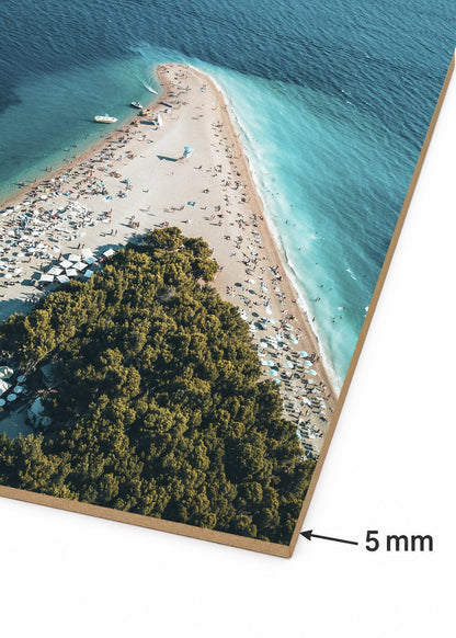 Cuadro Decorativo Mural Sin Marco 5mm - Playa, Península Aérea Turquesa