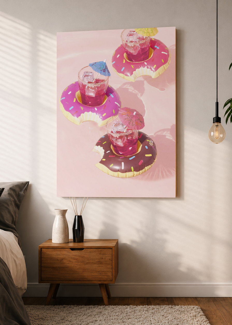Cuadro Decorativo Mural Sin Marco 5mm - Playa, Posavasos Dona Rosa