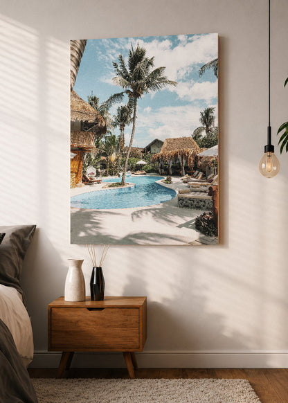 Cuadro Decorativo Mural Sin Marco 5mm - Playa, Resort Pileta Palmeras