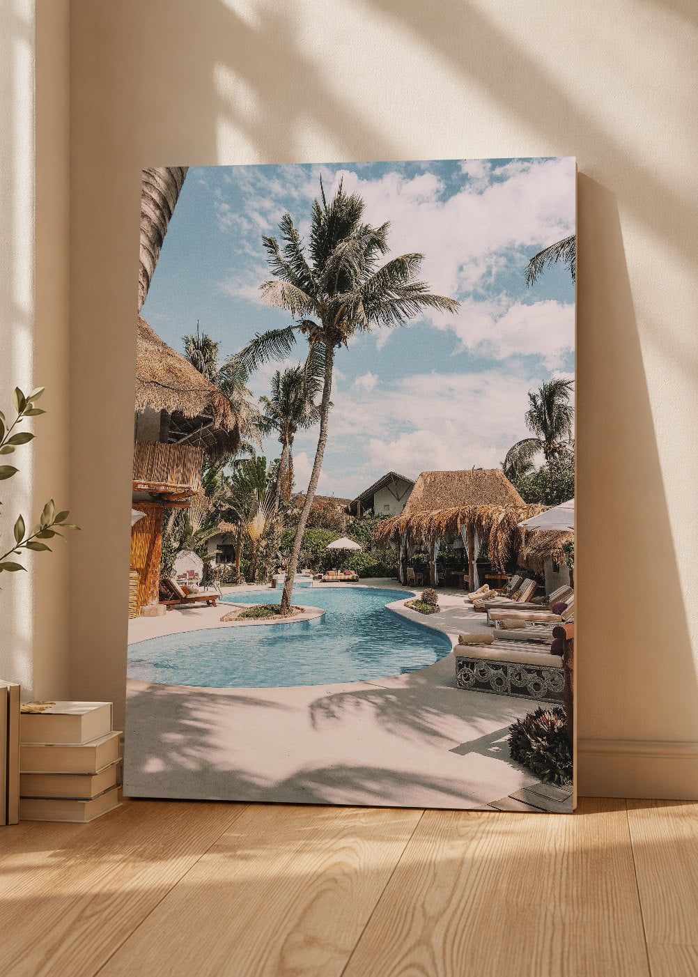 Cuadro Decorativo Mural Sin Marco 5mm - Playa, Resort Pileta Palmeras