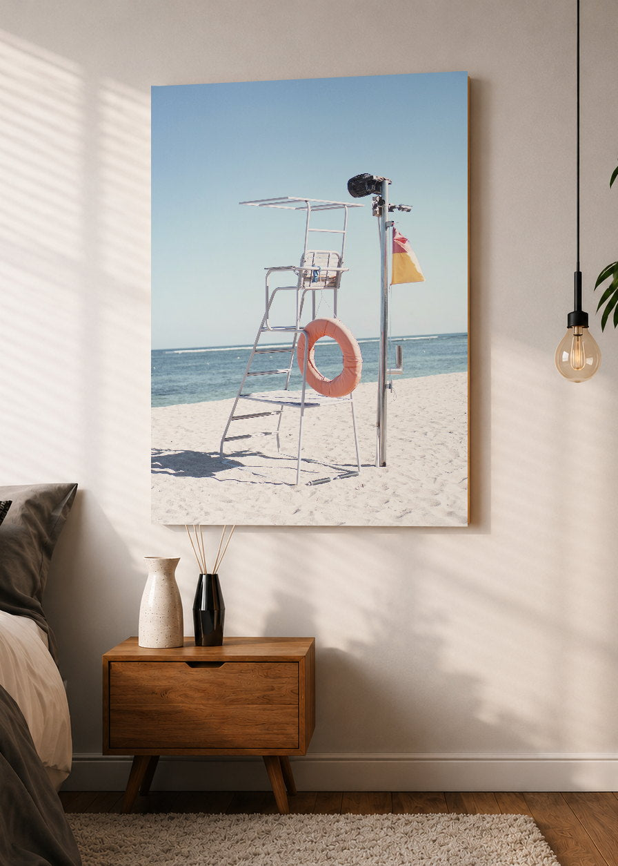 Cuadro Decorativo Mural Sin Marco 5mm - Playa, Silla Guardavidas Salvavidas
