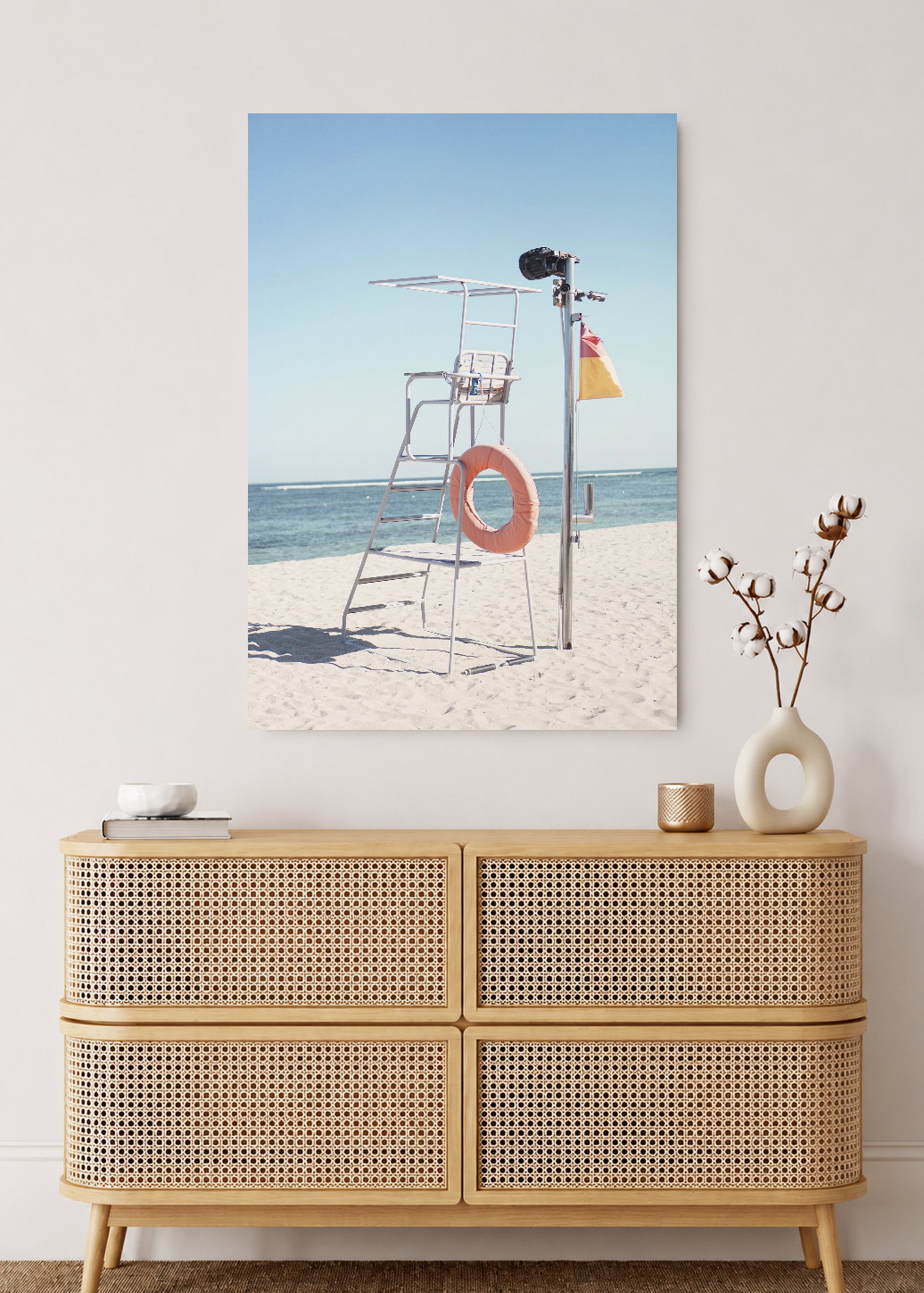 Cuadro Decorativo Mural Sin Marco 5mm - Playa, Silla Guardavidas Salvavidas