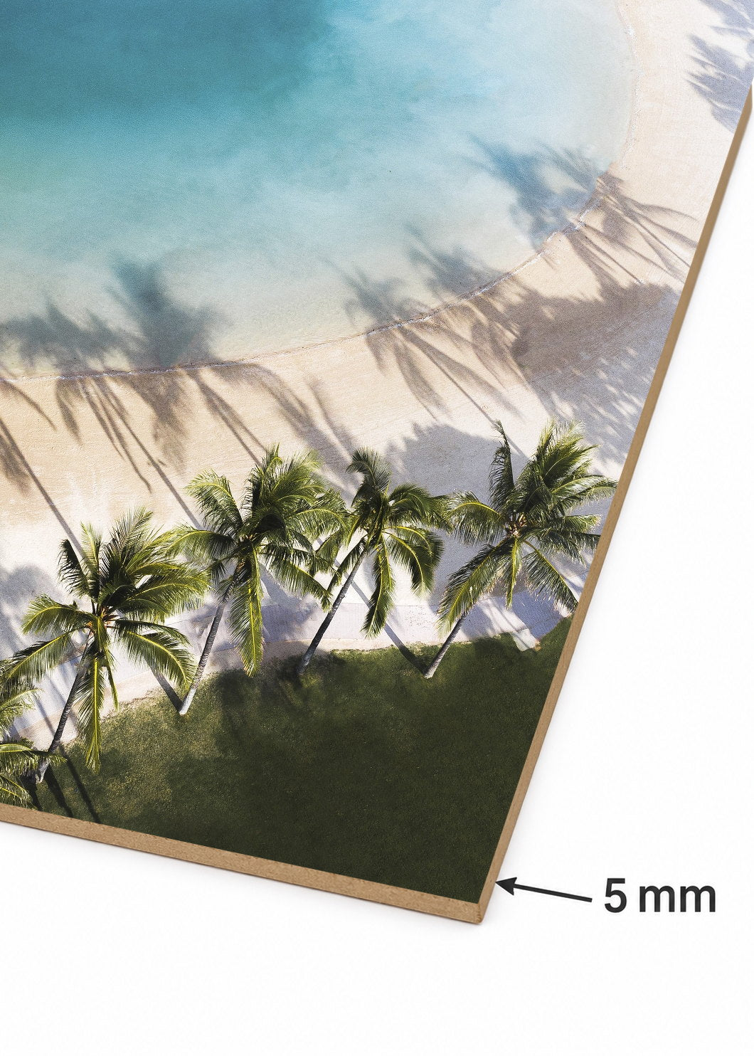 Cuadro Decorativo Mural Sin Marco 5mm - Playa, Sombras Palmeras Aérea