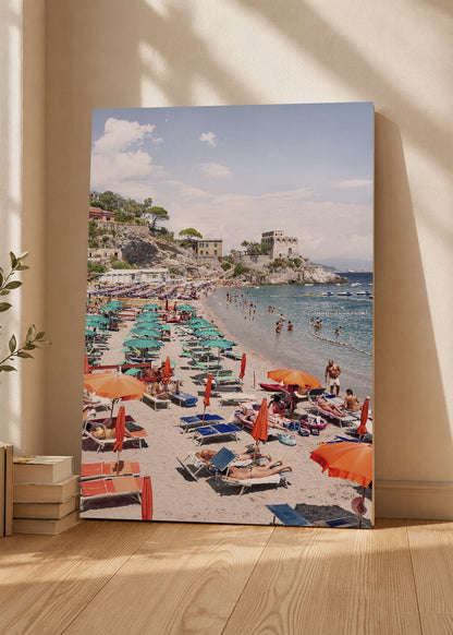 Cuadro Decorativo Mural Sin Marco 5mm - Playa, Sombrillas Pueblo Costero