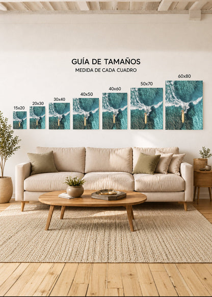 Cuadro Decorativo Mural Sin Marco 5mm - Playa, Surfista Aéreo Ola Turquesa