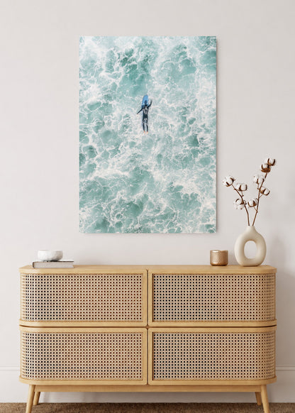 Cuadro Decorativo Mural Sin Marco 5mm - Playa, Surfista Espuma Aérea