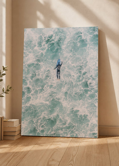 Cuadro Decorativo Mural Sin Marco 5mm - Playa, Surfista Espuma Aérea