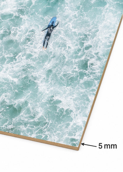 Cuadro Decorativo Mural Sin Marco 5mm - Playa, Surfista Espuma Aérea