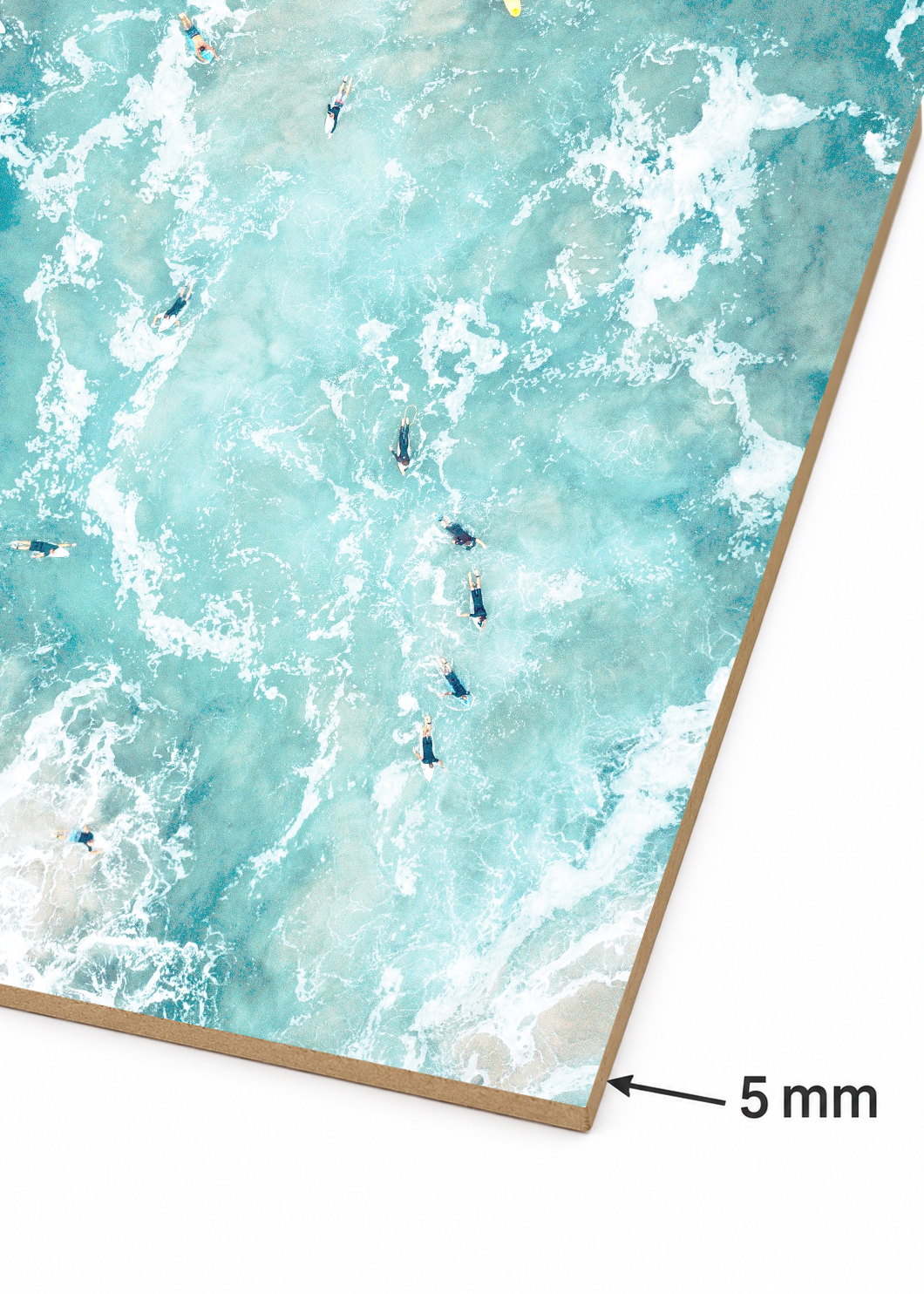 Cuadro Decorativo Mural Sin Marco 5mm - Playa, Surfistas Agua Turquesa