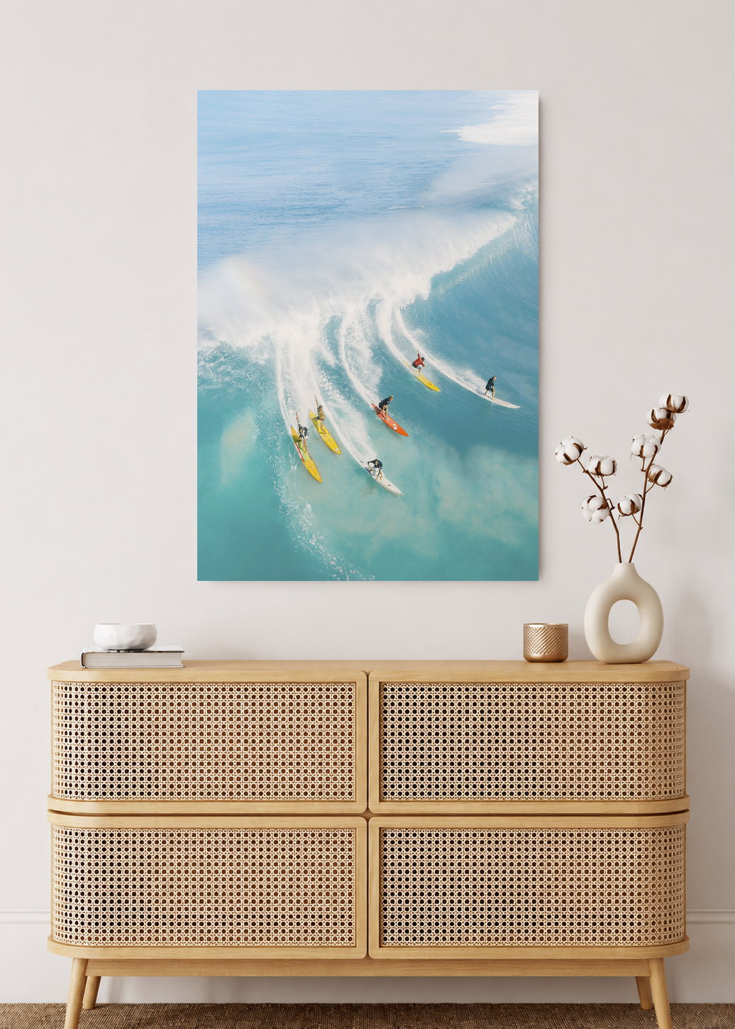 Cuadro Decorativo Mural Sin Marco 5mm - Playa, Surfistas Ola Grande