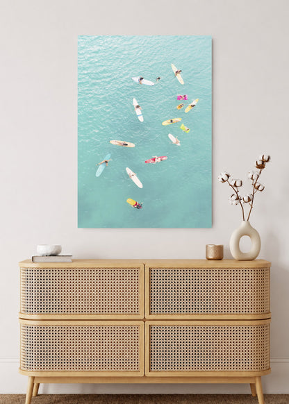 Cuadro Decorativo Mural Sin Marco 5mm - Playa, Surfistas Tablas Aérea