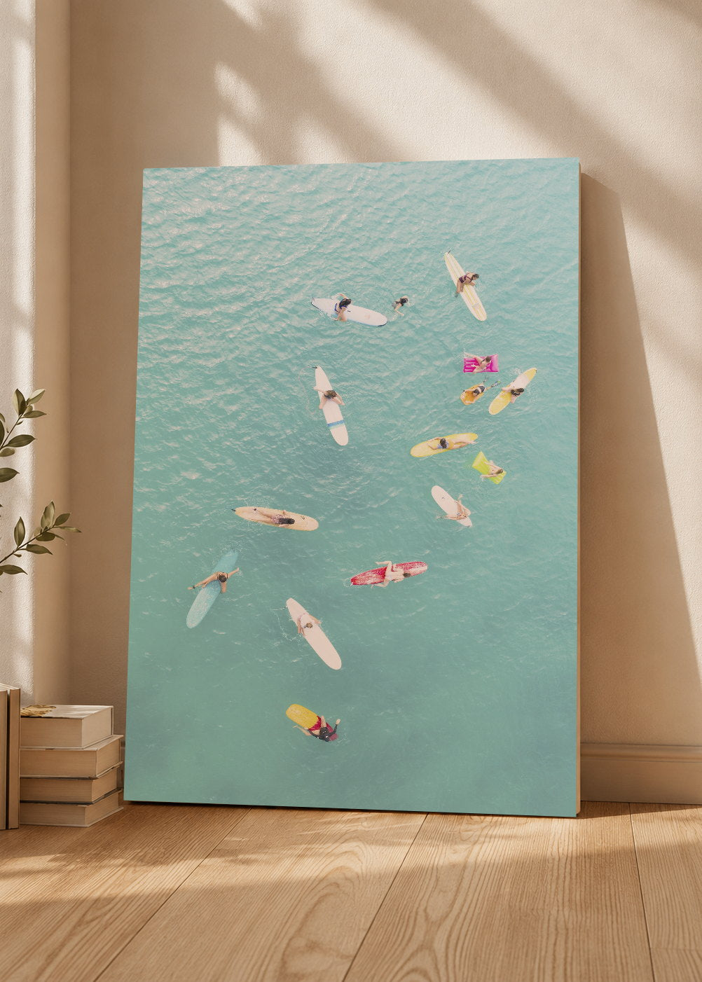 Cuadro Decorativo Mural Sin Marco 5mm - Playa, Surfistas Tablas Aérea