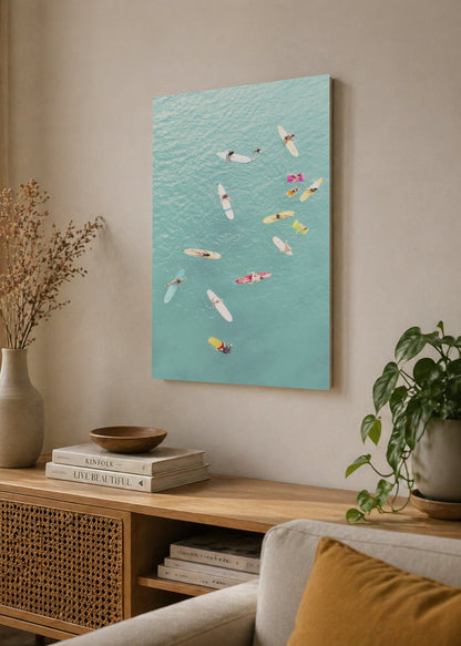 Cuadro Decorativo Mural Sin Marco 5mm - Playa, Surfistas Tablas Aérea