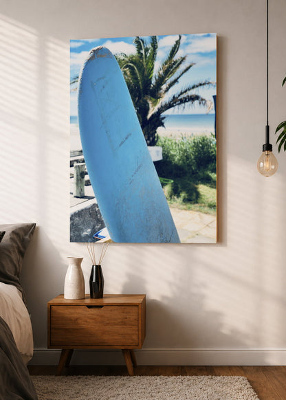 Cuadro Decorativo Mural Sin Marco 5mm - Playa, Tabla Azul Parada