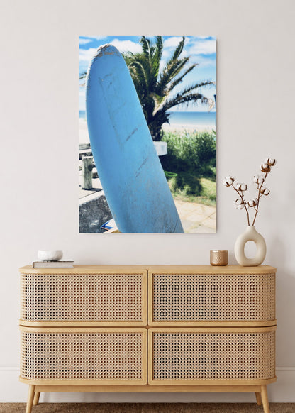 Cuadro Decorativo Mural Sin Marco 5mm - Playa, Tabla Azul Parada