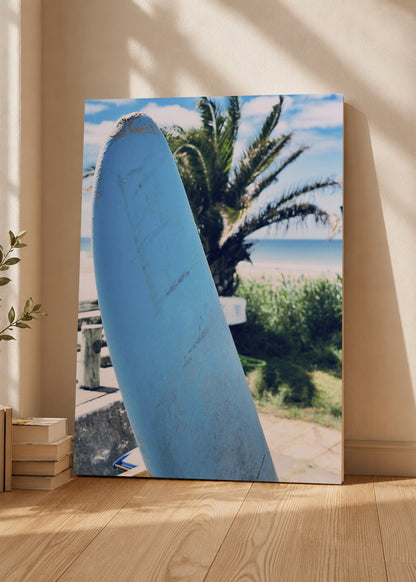 Cuadro Decorativo Mural Sin Marco 5mm - Playa, Tabla Azul Parada