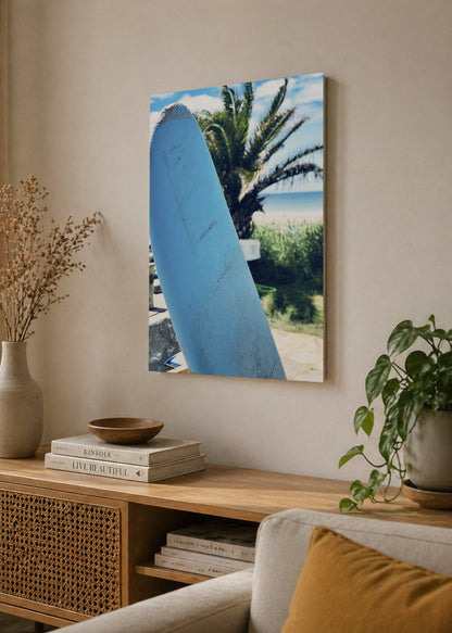Cuadro Decorativo Mural Sin Marco 5mm - Playa, Tabla Azul Parada