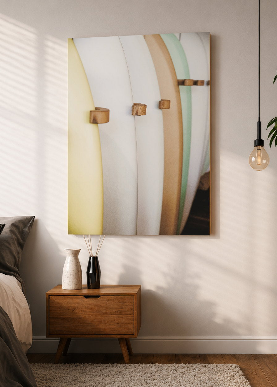 Cuadro Decorativo Mural Sin Marco 5mm - Playa, Tablas Apiladas Pastel