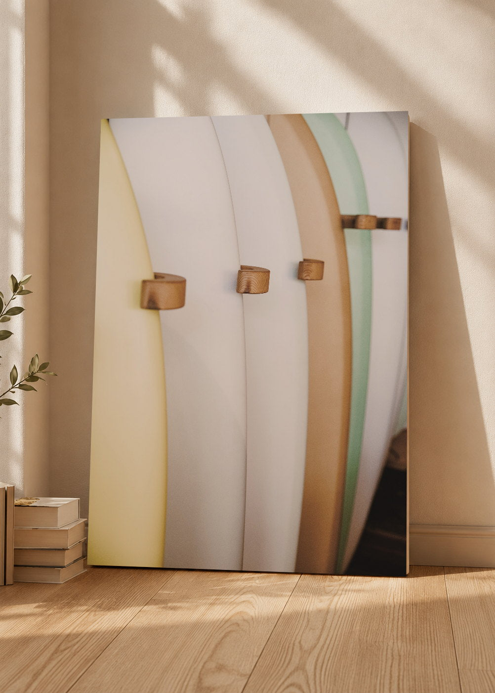 Cuadro Decorativo Mural Sin Marco 5mm - Playa, Tablas Apiladas Pastel