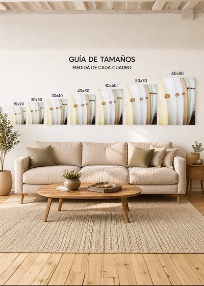 Cuadro Decorativo Mural Sin Marco 5mm - Playa, Tablas Apiladas Pastel