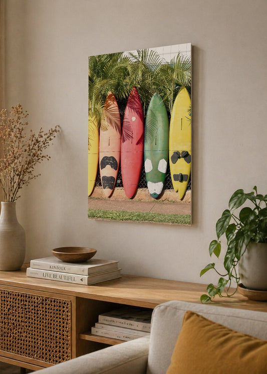 Cuadro Decorativo Mural Sin Marco 5mm - Playa, Tablas Colores Cerca