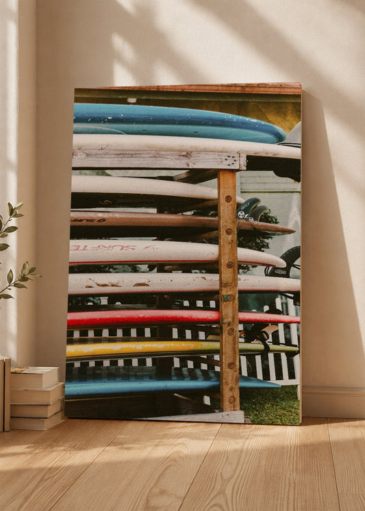 Cuadro Decorativo Mural Sin Marco 5mm - Playa, Tablas Estante Colores