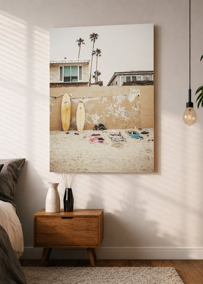 Cuadro Decorativo Mural Sin Marco 5mm - Playa, Tablas Pared Beige