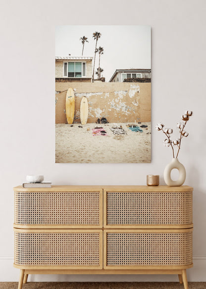 Cuadro Decorativo Mural Sin Marco 5mm - Playa, Tablas Pared Beige