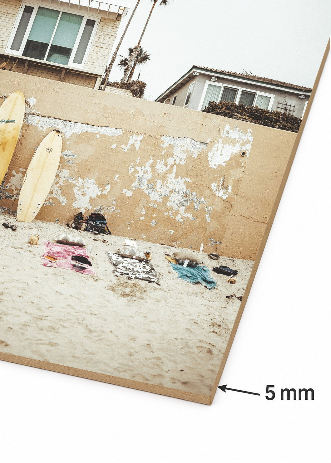 Cuadro Decorativo Mural Sin Marco 5mm - Playa, Tablas Pared Beige
