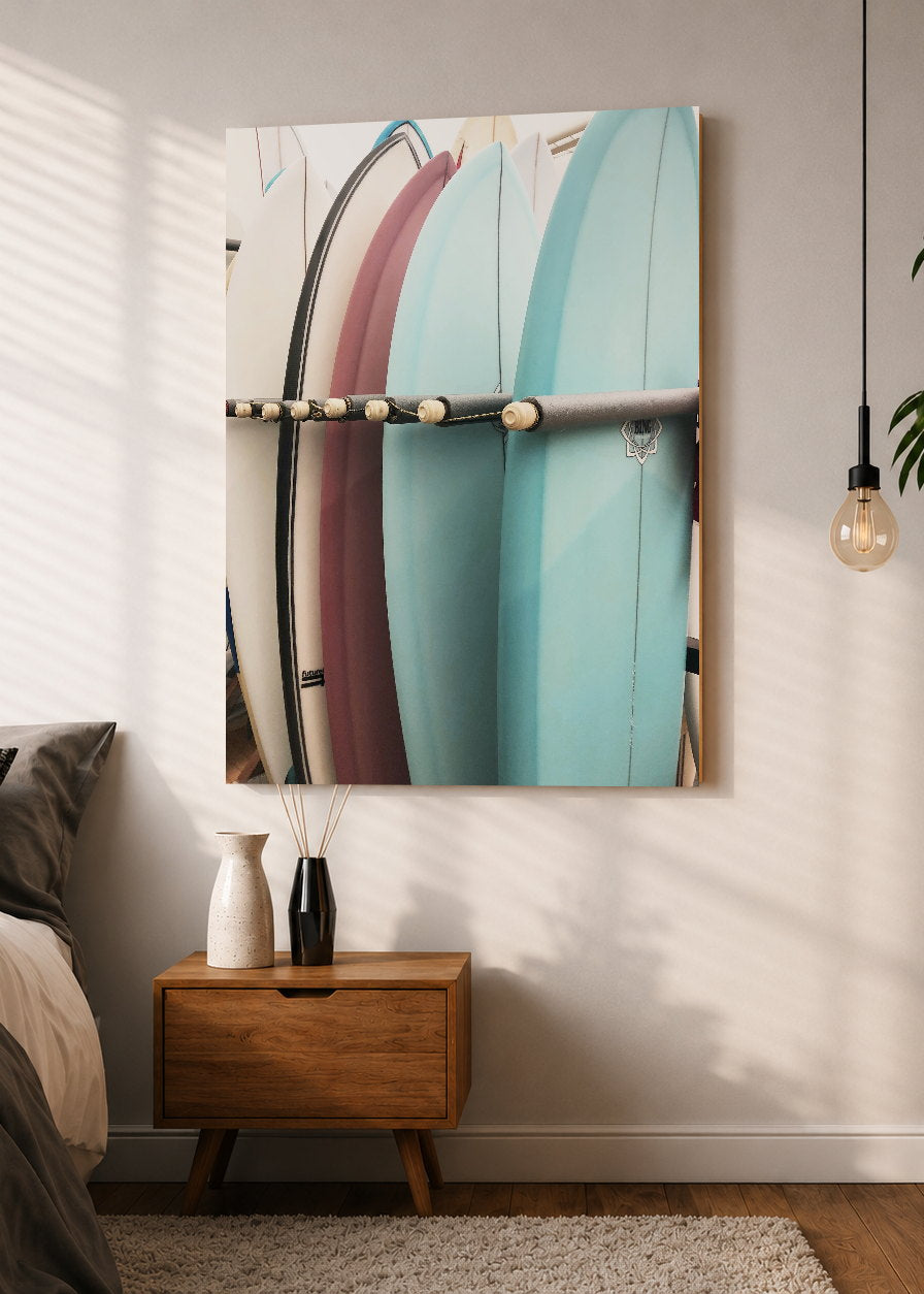 Cuadro Decorativo Mural Sin Marco 5mm - Playa, Tablas Pastel Estante