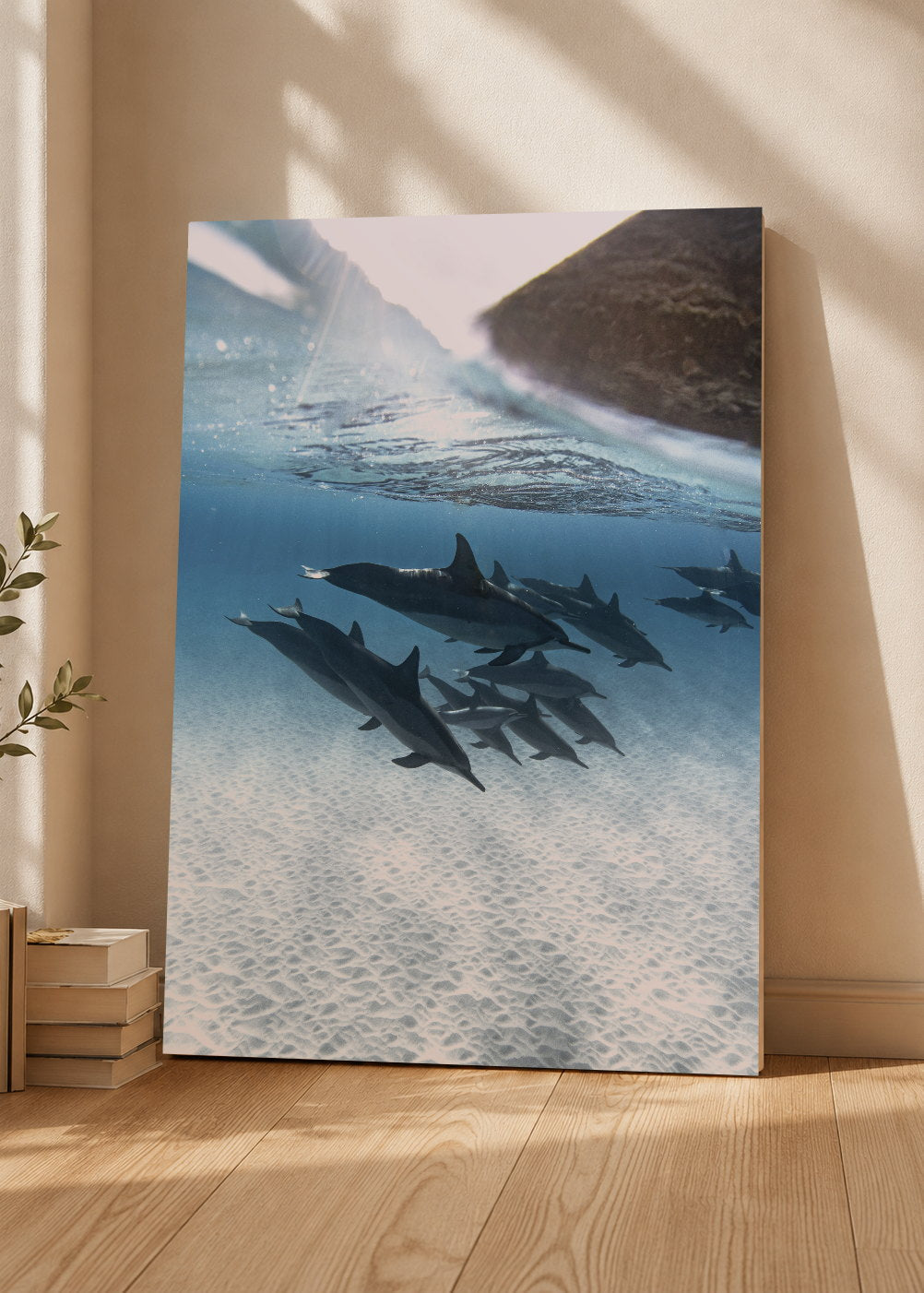 Cuadro Decorativo Mural Sin Marco 5mm - Playa, Tiburones Bajo Agua
