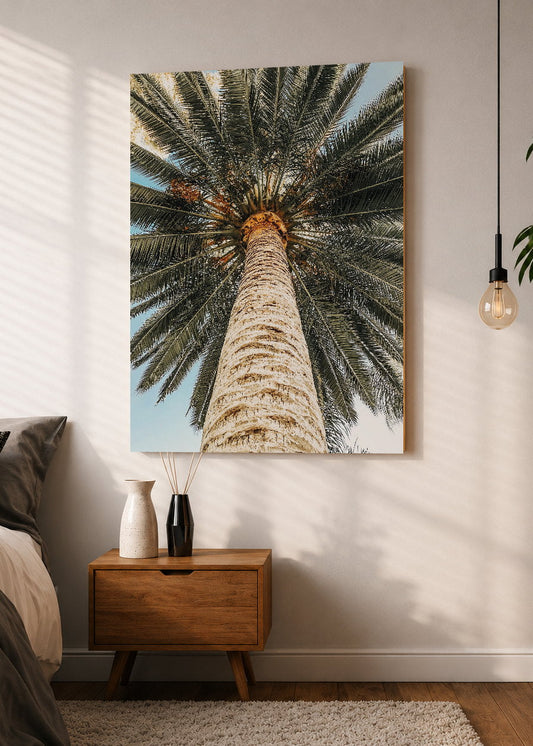 Cuadro Decorativo Mural Sin Marco 5mm - Playa, Tronco Palmera Abajo