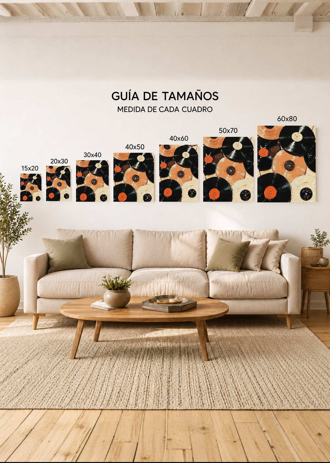 Cuadro Decorativo Mural Sin Marco 5mm - Póster, Música, Vinilos, Discos