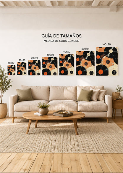 Cuadro Decorativo Mural Sin Marco 5mm - Póster, Música, Vinilos, Discos