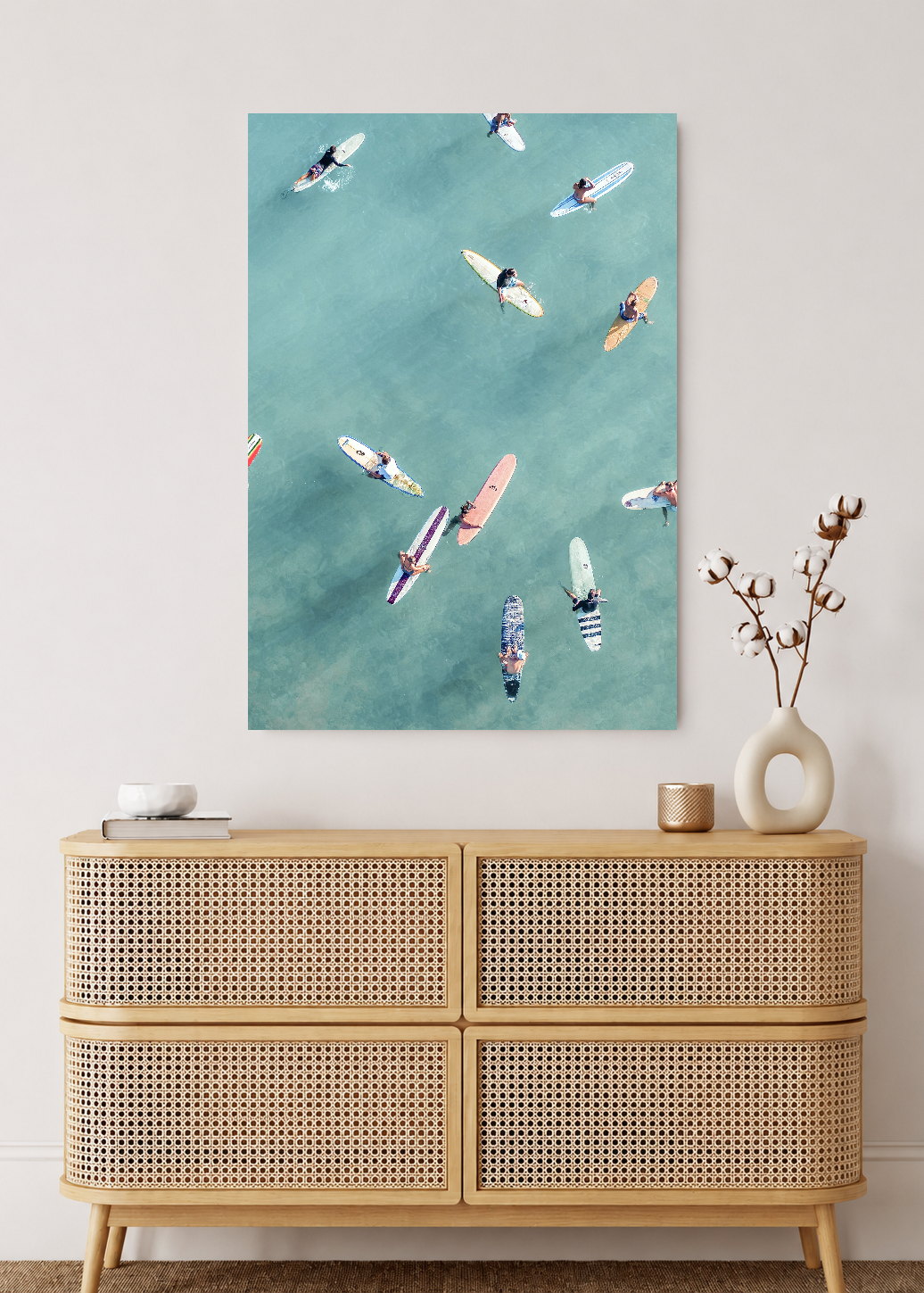 Cuadro Decorativo Mural Sin Marco 5mm - Surf, Playa, Tabla, Olas y Arena IX